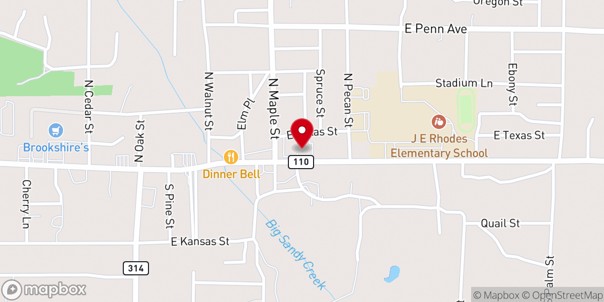 Map showing location of First Baptist Church