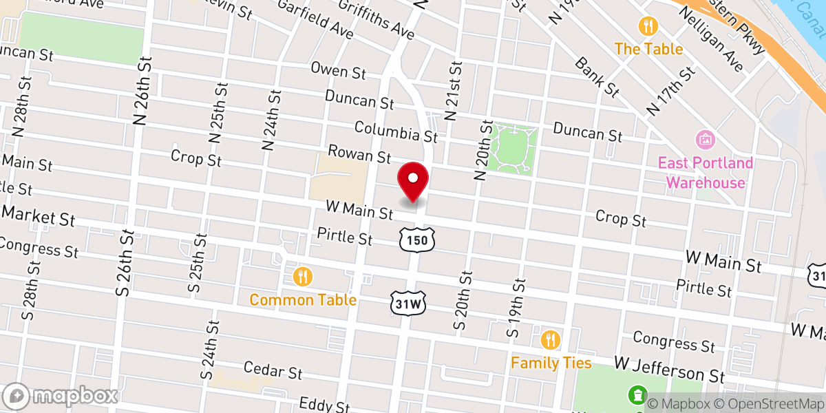 Map showing location of Twelfth Street Primitive Baptist Church