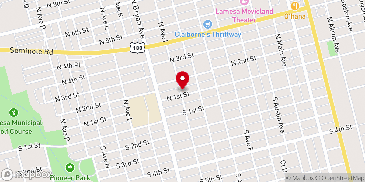 Map showing location of Church of the Nazarene