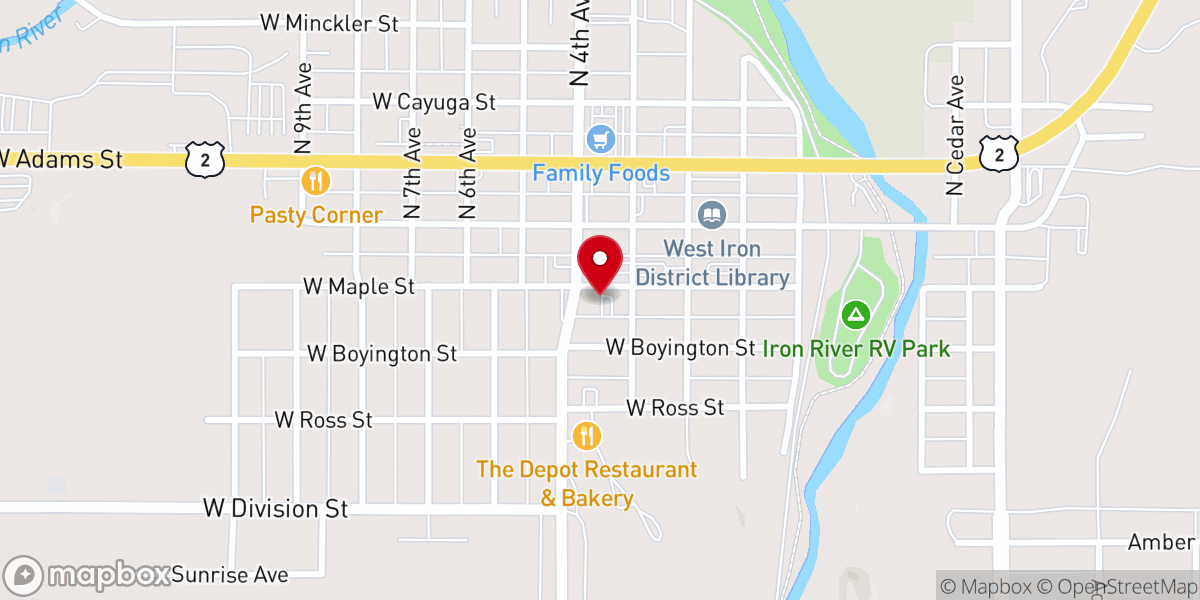 Map showing location of UP River Church