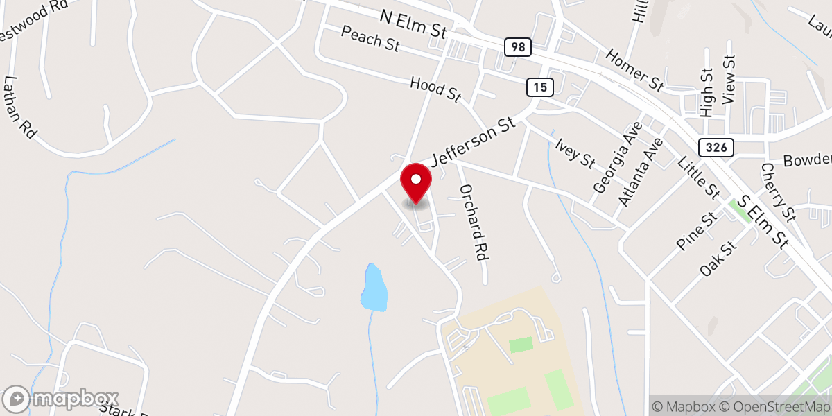 Map showing location of Commerce Presbyterian Church