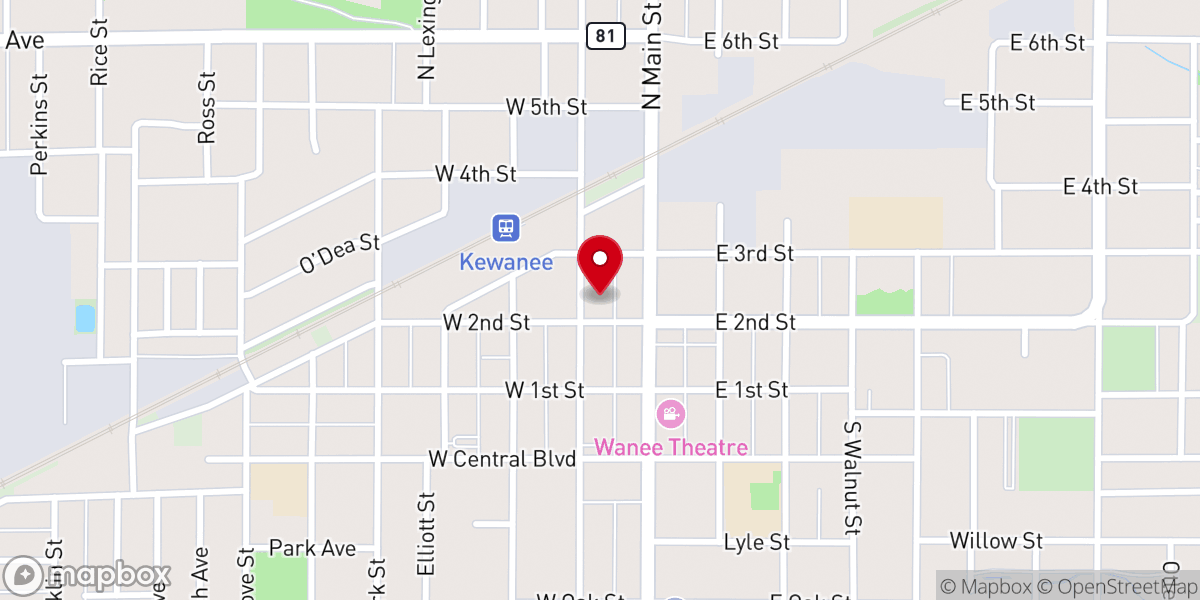 Map showing location of The Downtown Eatery & Bakery