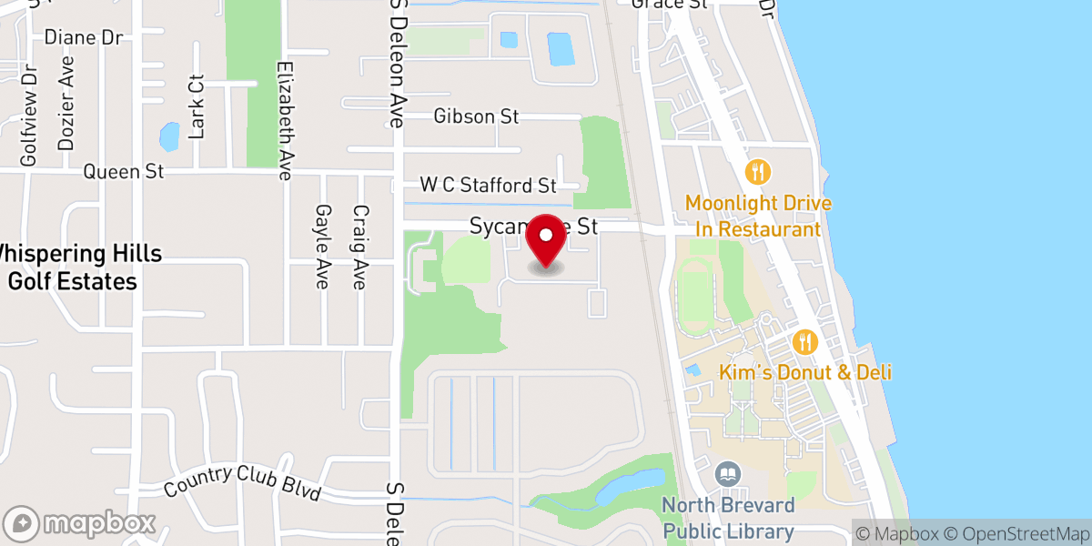 Map showing location of The Birthing Center Church Brevard