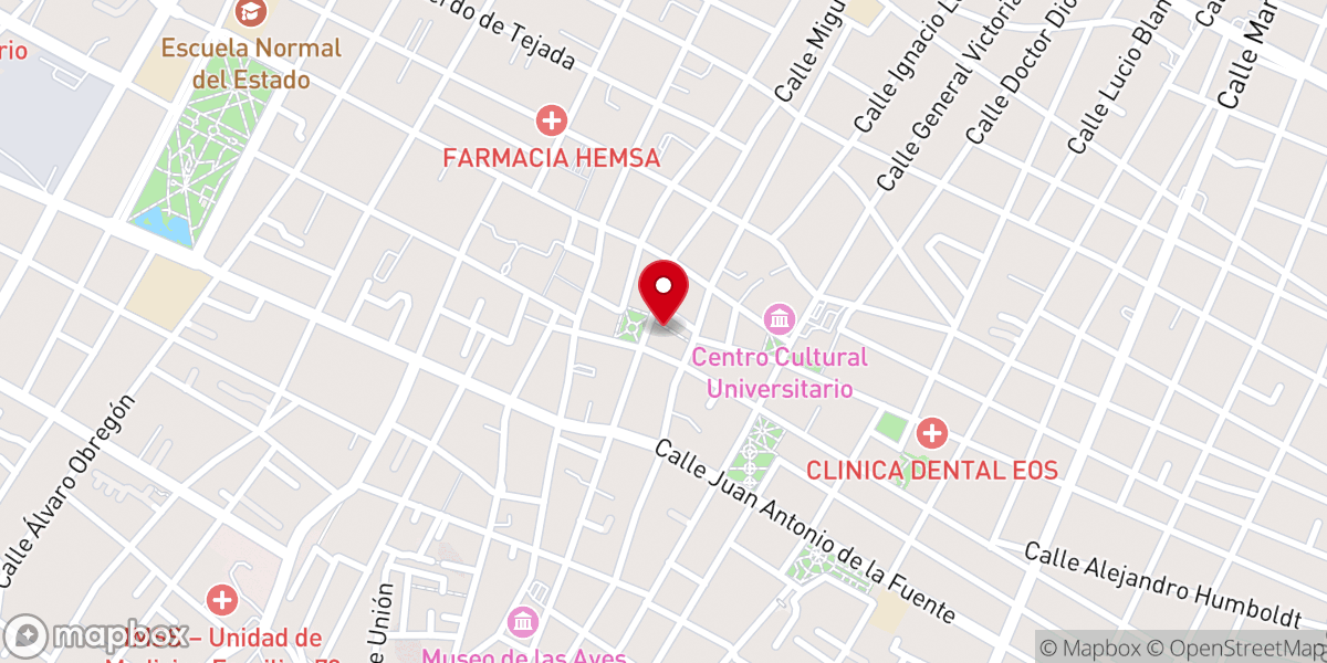 Map showing location of Capilla del Santo Cristo