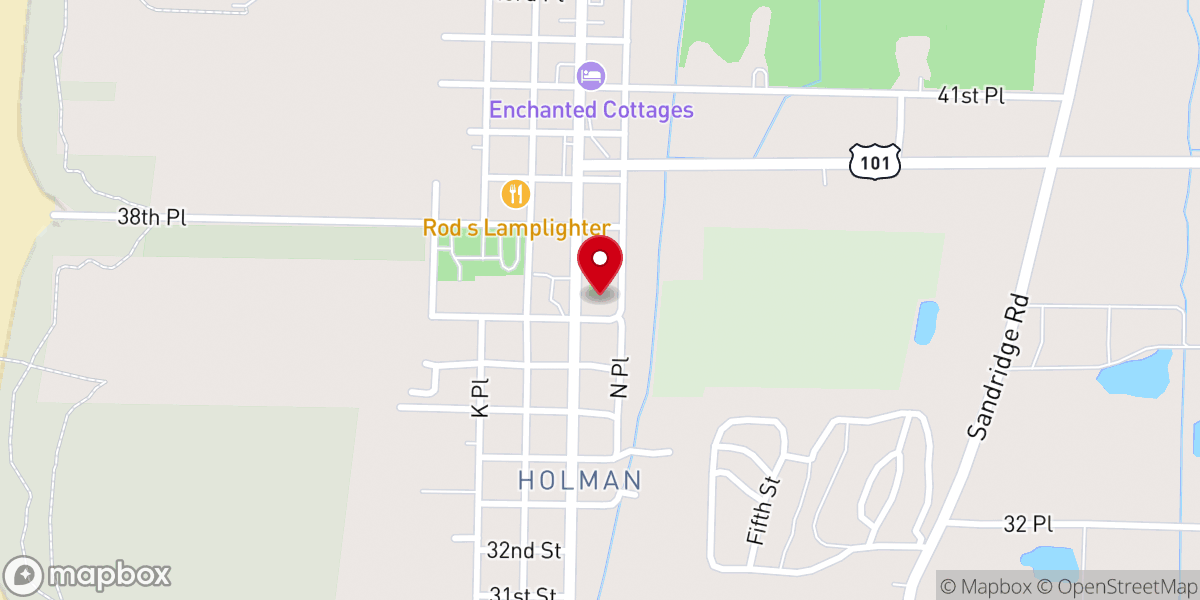 Map showing location of Ocean Beach Christian Fellowship