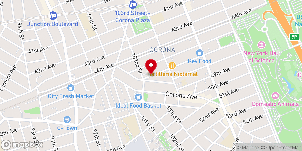 Map showing location of Queens Church of Christ