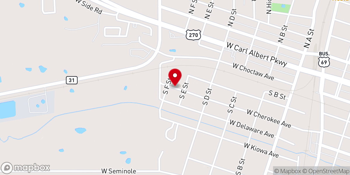 Map showing location of West Bethel Baptist Church