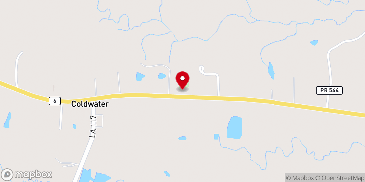 Map showing location of Coldwater Church