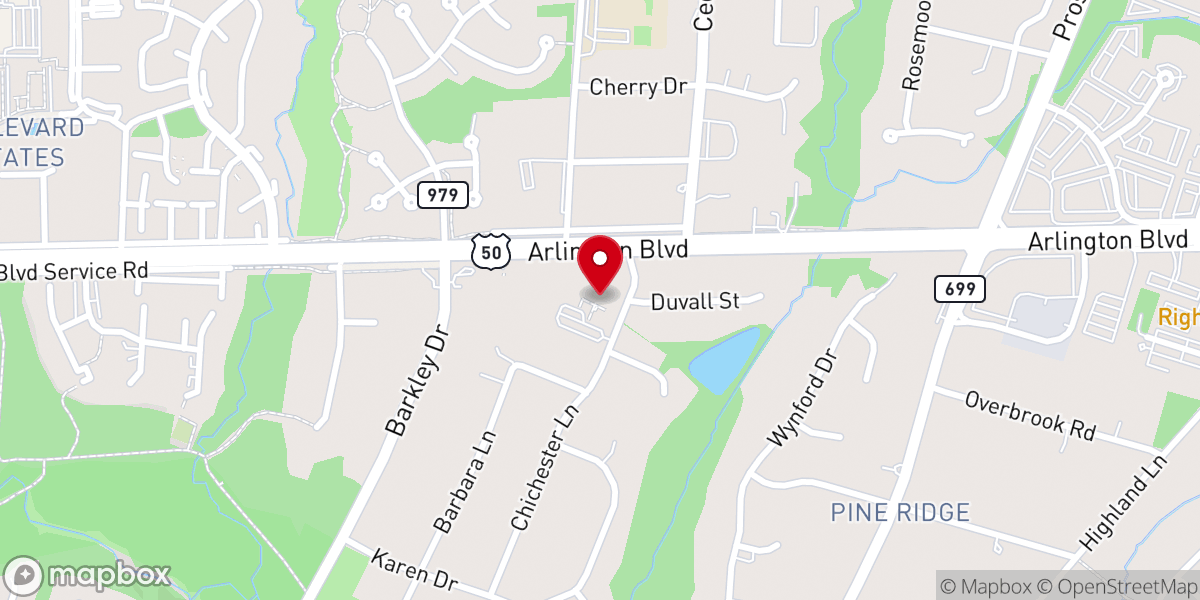 Map showing location of Fairfax Circle Church