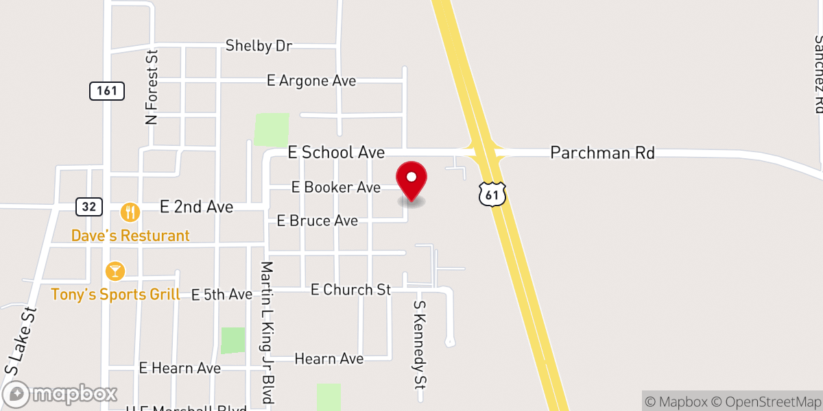 Map showing location of Zion Grove M.B. Church