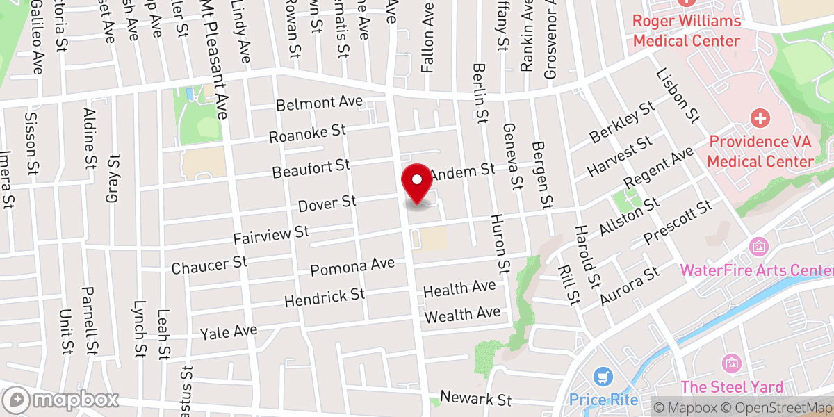 Map showing location of Blessed Sacrament Rectory