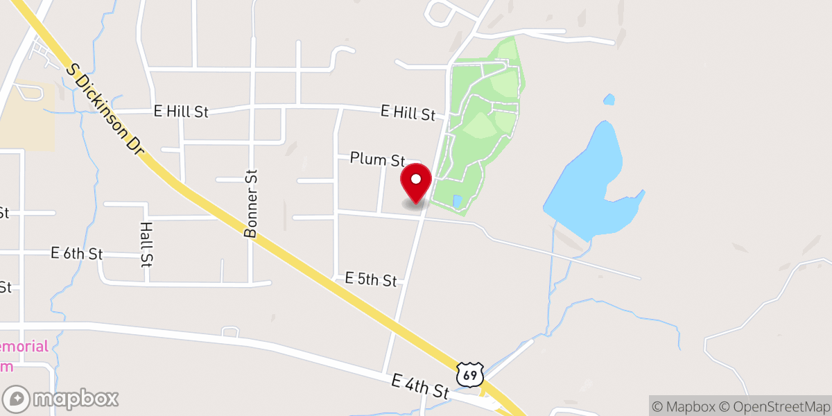 Map showing location of Rusk Seventh-Day Adventist Church