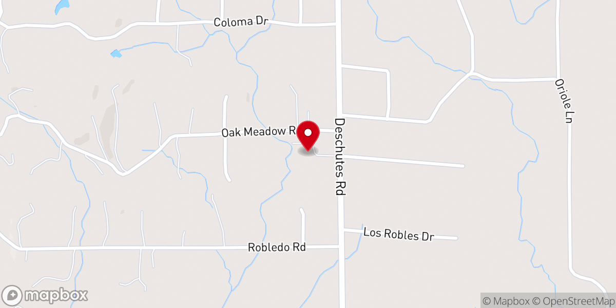 Map showing location of Cow Creek Community Church
