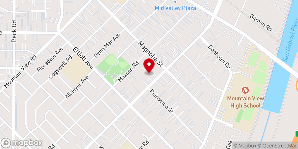 Map showing location of Los Angeles Hanmi Presbyterian Church