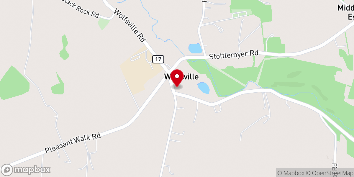 Map showing location of Salem Community Church, Wolfsville