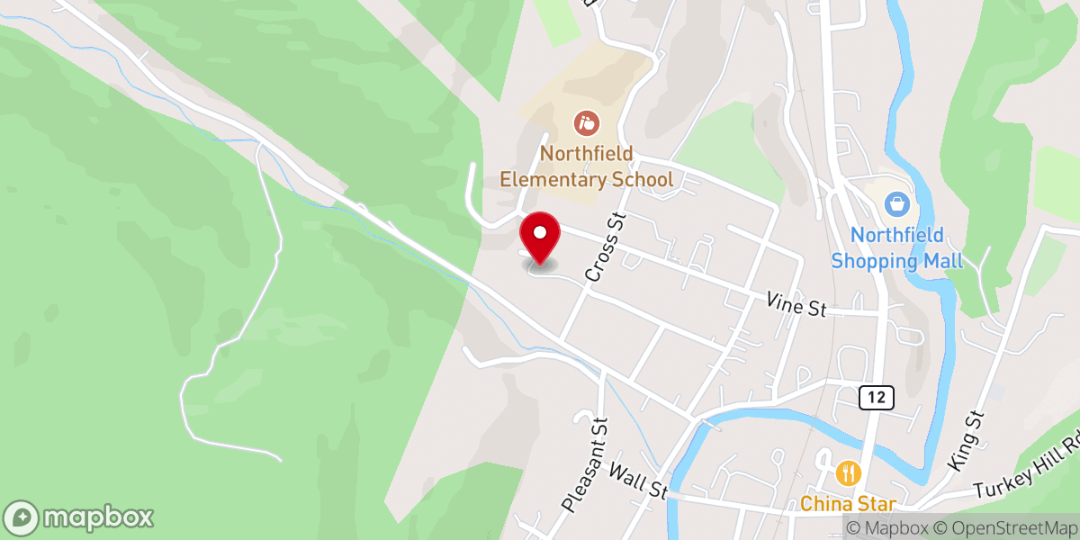 Map showing location of Northfield Bible Fellowship