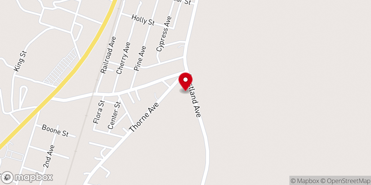 Map showing location of Kingstree Baptist Church