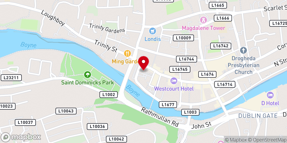 Map showing location of St. Mary's Priory