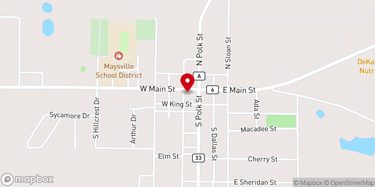 Map showing location of Dekalb County Historical Society