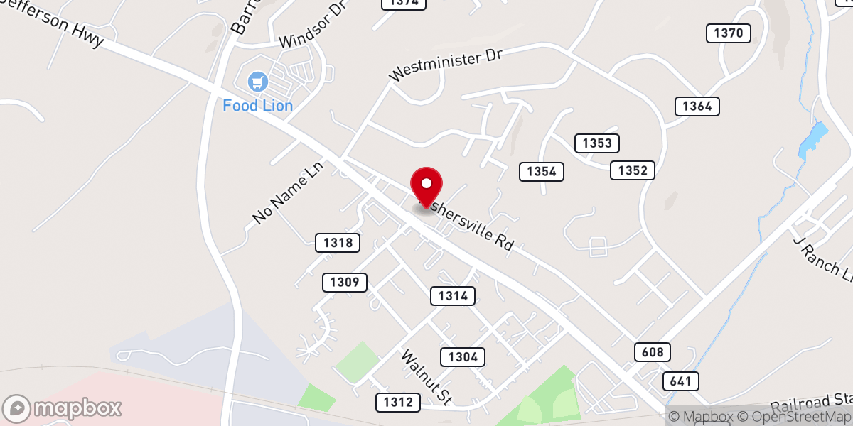 Map showing location of Fishersville United Methodist