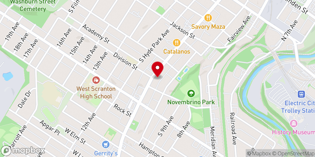 Map showing location of Trinity Congregational Church