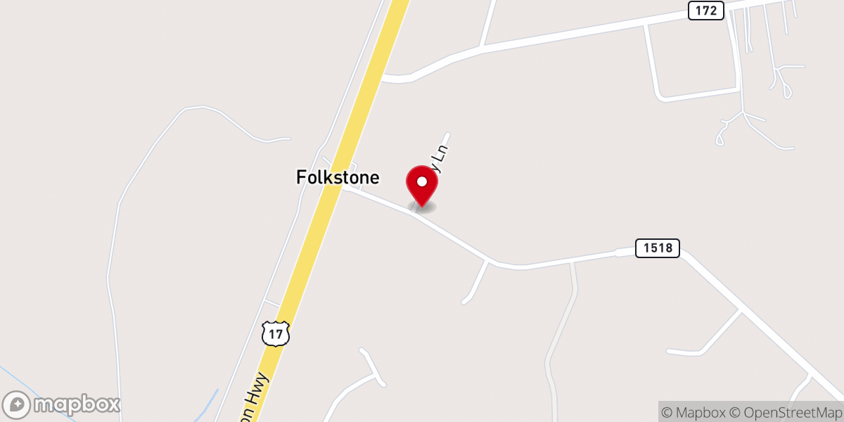 Map showing location of Folkstone Free Will Baptist Church