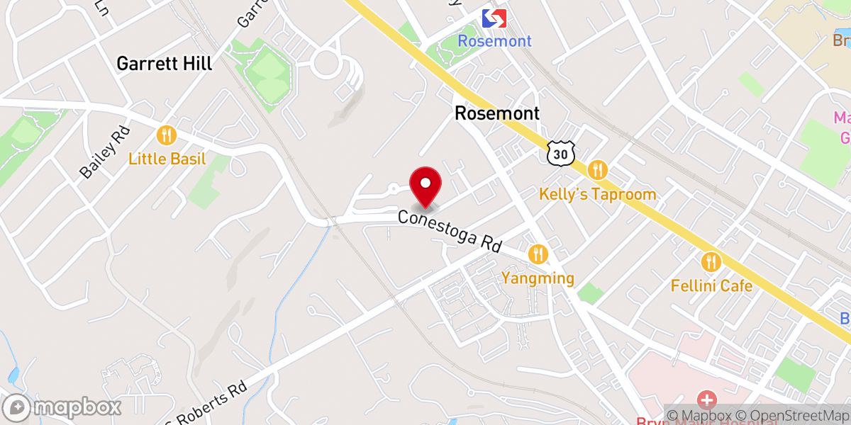 Map showing location of Bryn Mawr Presbyterian Church Foundation