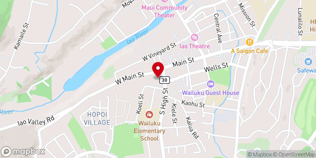 Map showing location of Kaahumanu Church