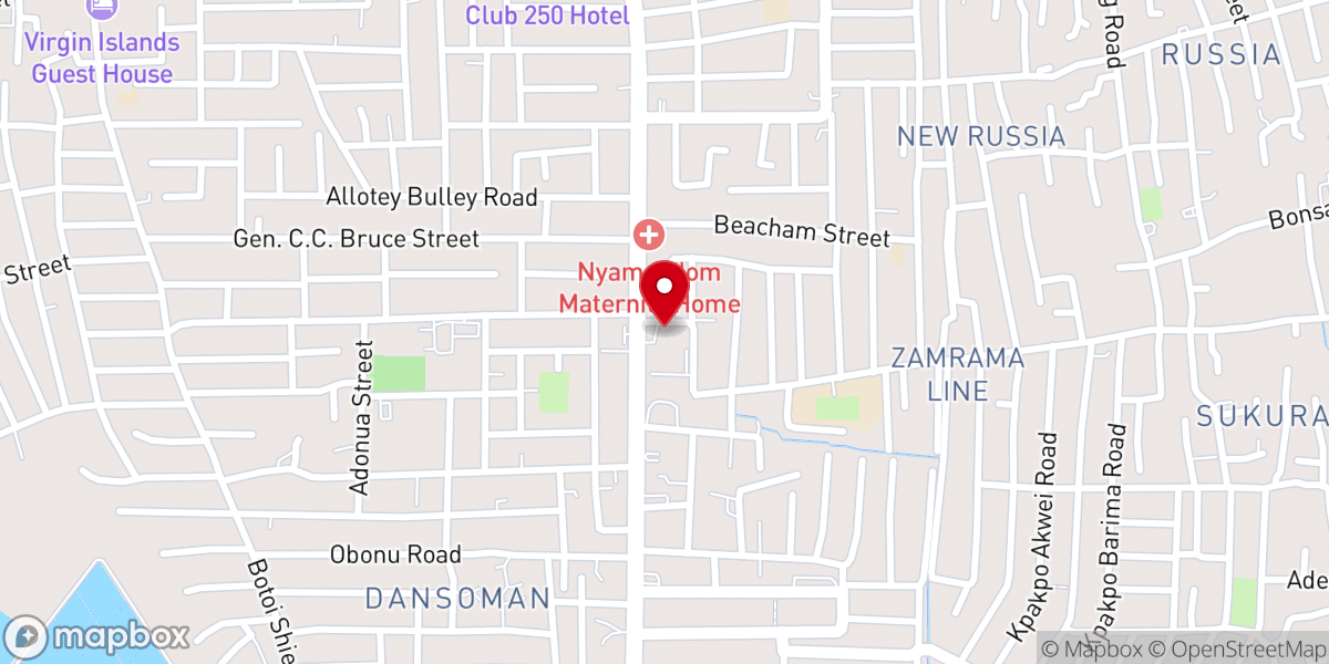 Map showing location of St. Augustine Anglican Church, Dansoman
