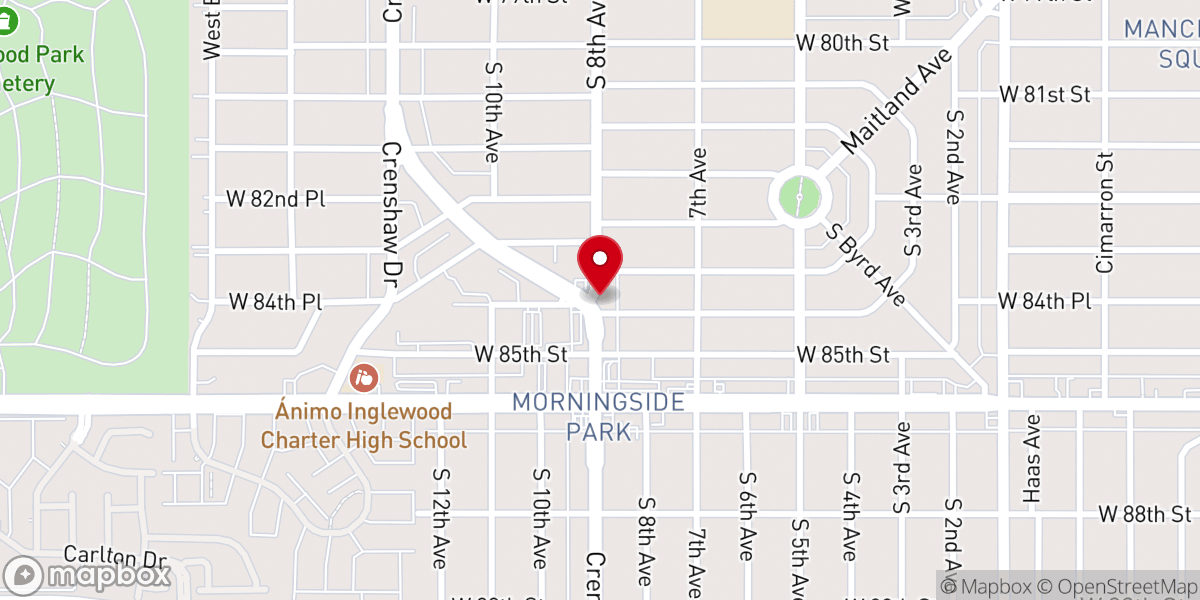 Map showing location of Love & Faith Christian Center
