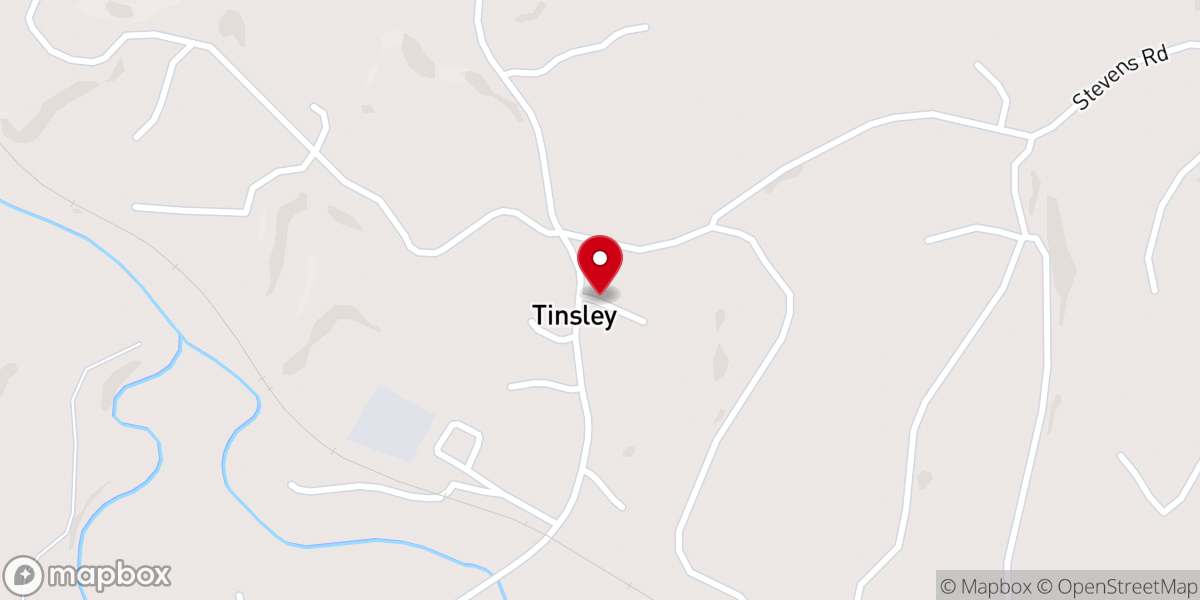 Map showing location of Tinsley Baptist Church