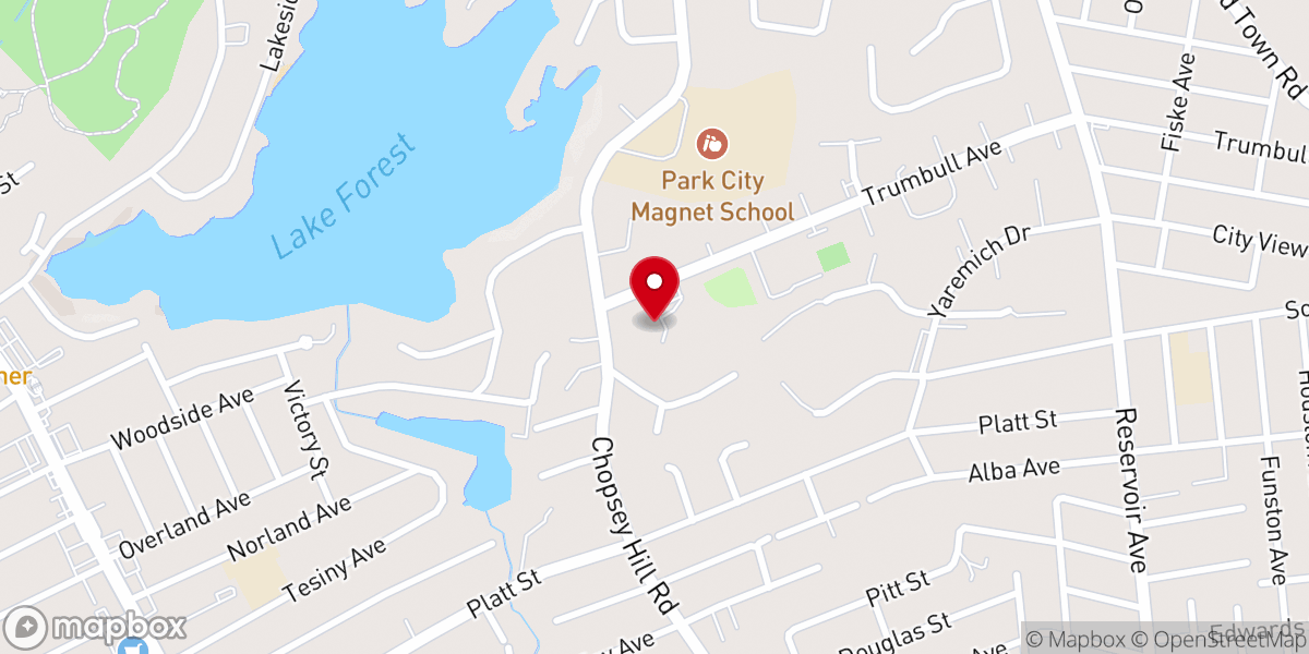 Map showing location of Bridgeport Calvary Seventh-day Adventist Church