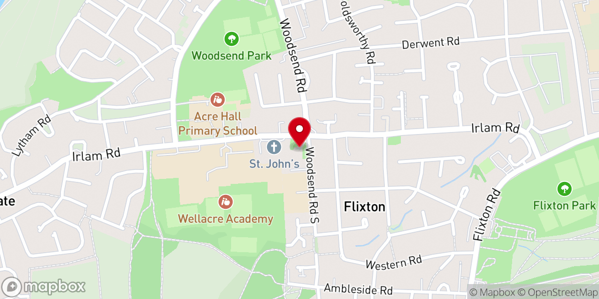 Map showing location of St Monica's Church