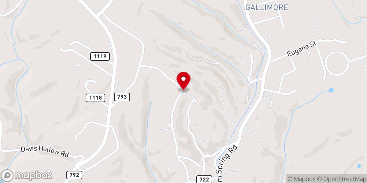 Map showing location of Hill Top Church