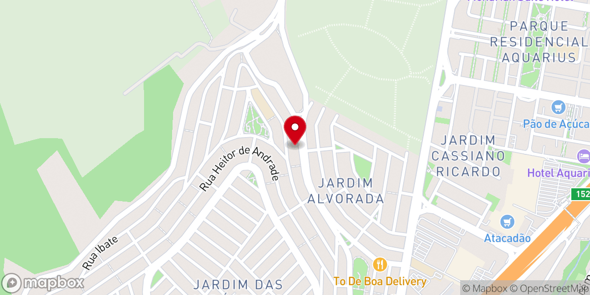 Map showing location of 1ª Igreja Batista no Jardim das Indústrias