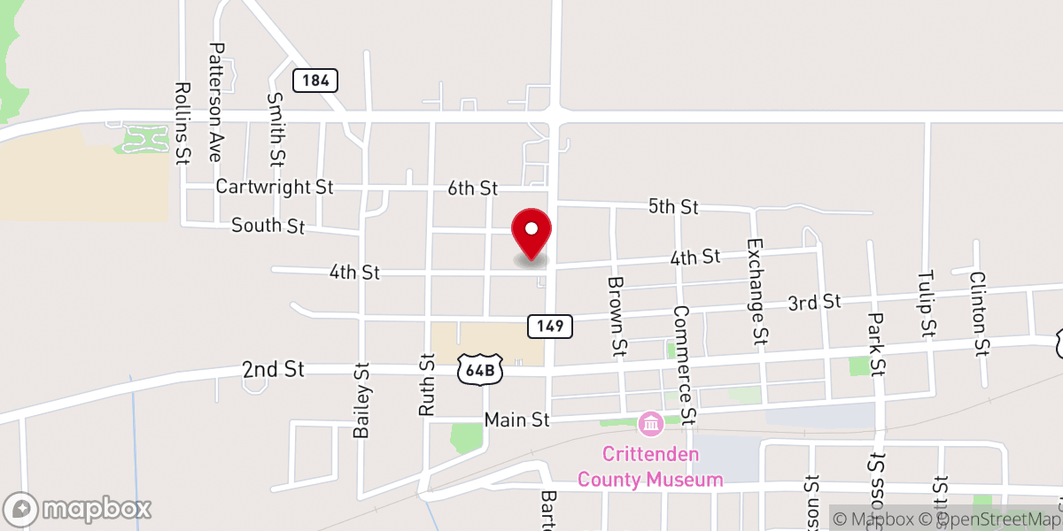 Map showing location of Earle United Methodist Church