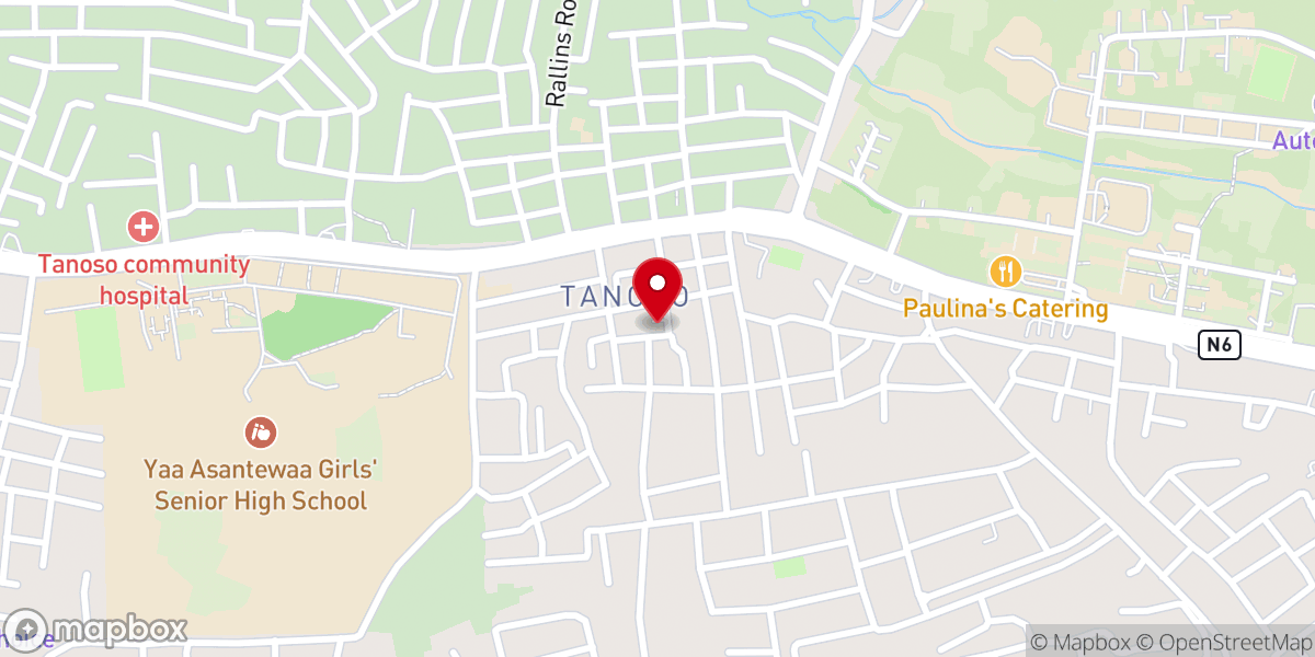 Map showing location of Tanoso Central S.D.A church