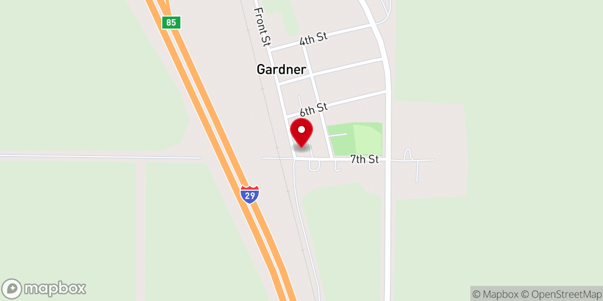 Map showing location of Congregational Lutheran Church
