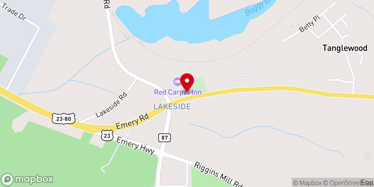 Map showing location of Mount Calvary Baptist Church Lakeside
