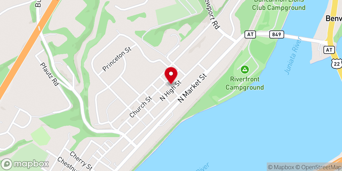 Map showing location of Saint Bernadette Catholic Church