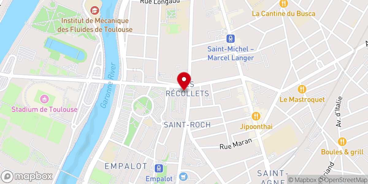 Map showing location of Église Sainte-Marie-des-Anges de Toulouse