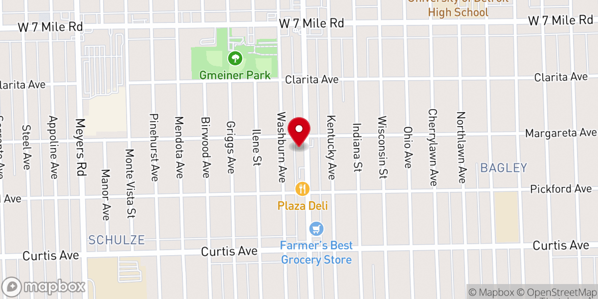 Map showing location of Beulah Grove Baptist Church