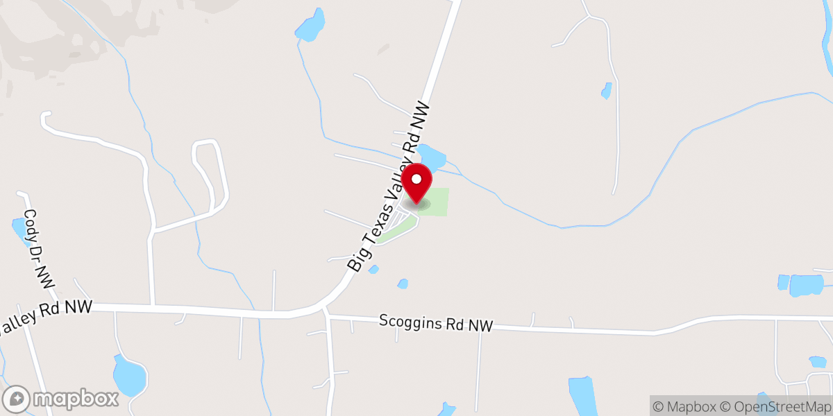 Map showing location of Armuchee Baptist Church