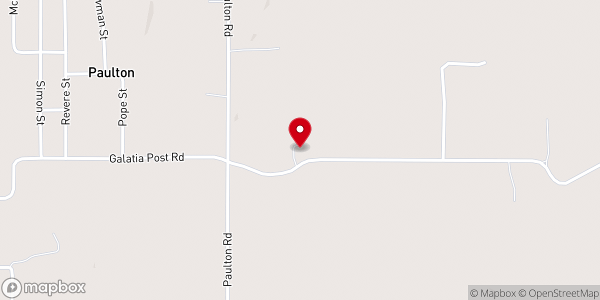 Map showing location of Pleasant Grove Church