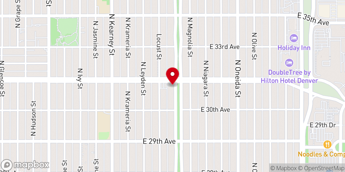 Map showing location of East Denver Church Of God