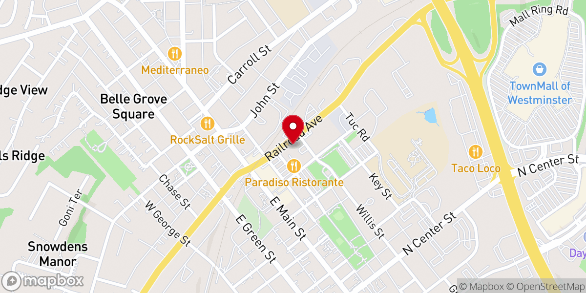 Map showing location of Carroll County Food Sunday