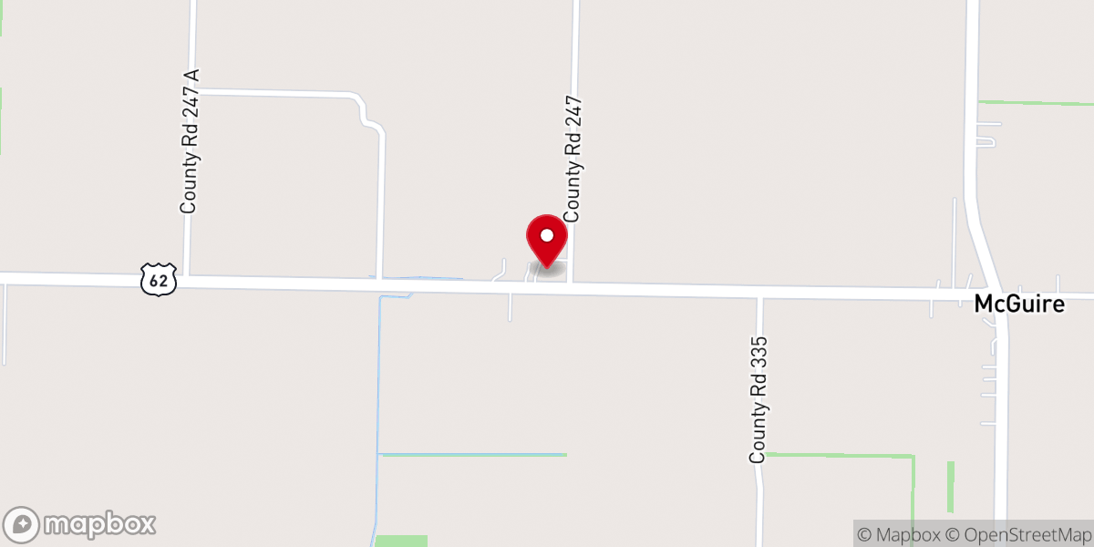 Map showing location of Mount Gilead Church