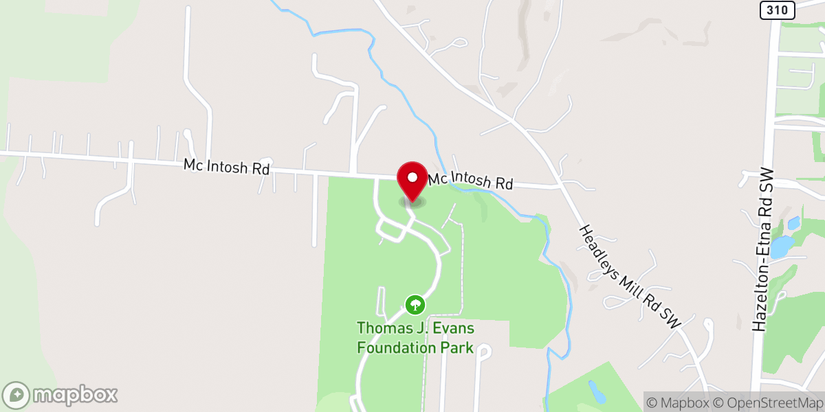 Map showing location of Thomas J. Evans Foundation Park