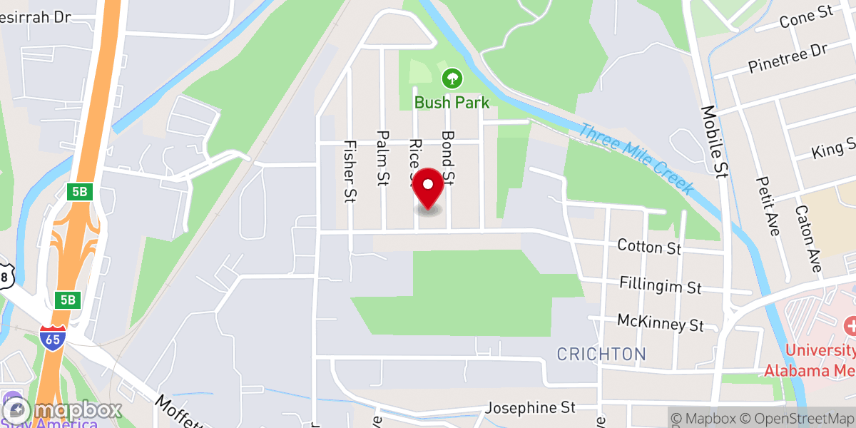 Map showing location of Liberty Park Baptist Church