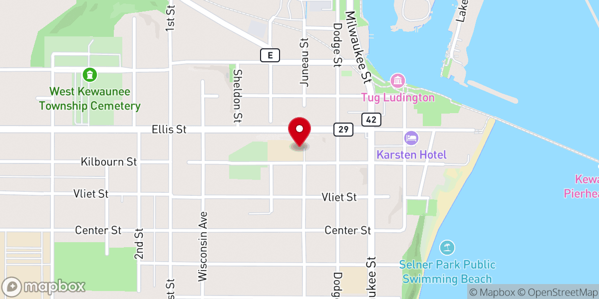 Map showing location of Holy Rosary